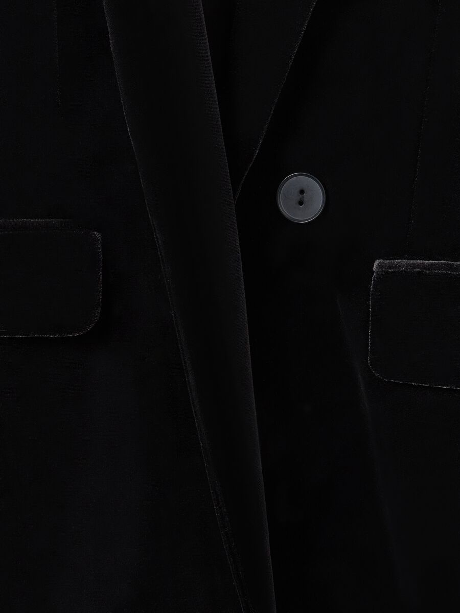 Double-breasted blazer in velvet_5