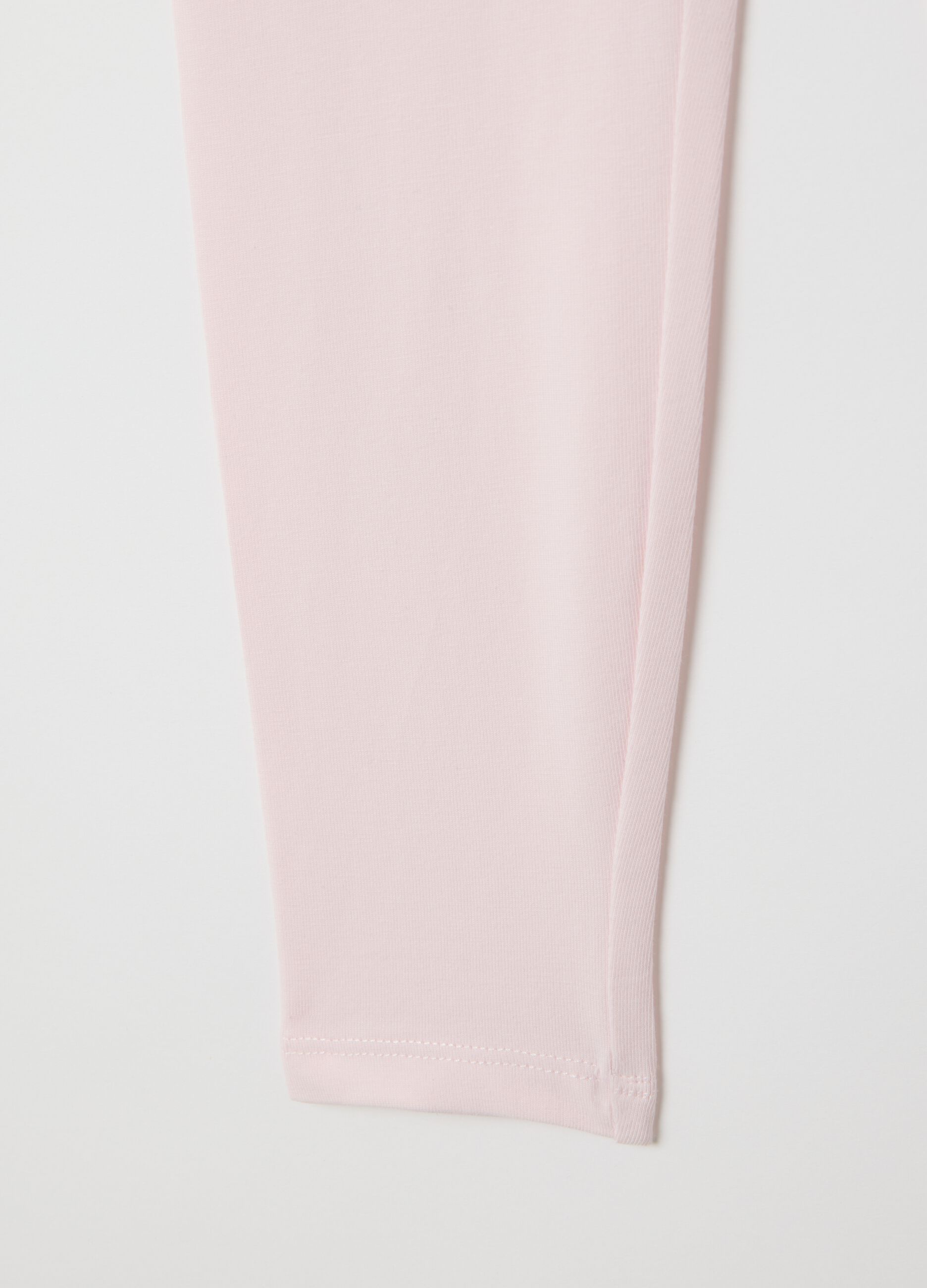 Girls' Pink Stretch Cotton Leggings