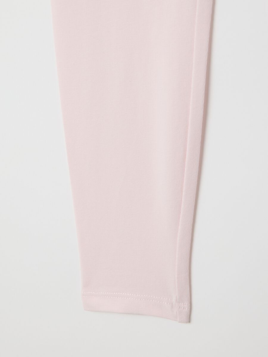 Girls' Pink Stretch Cotton Leggings_3