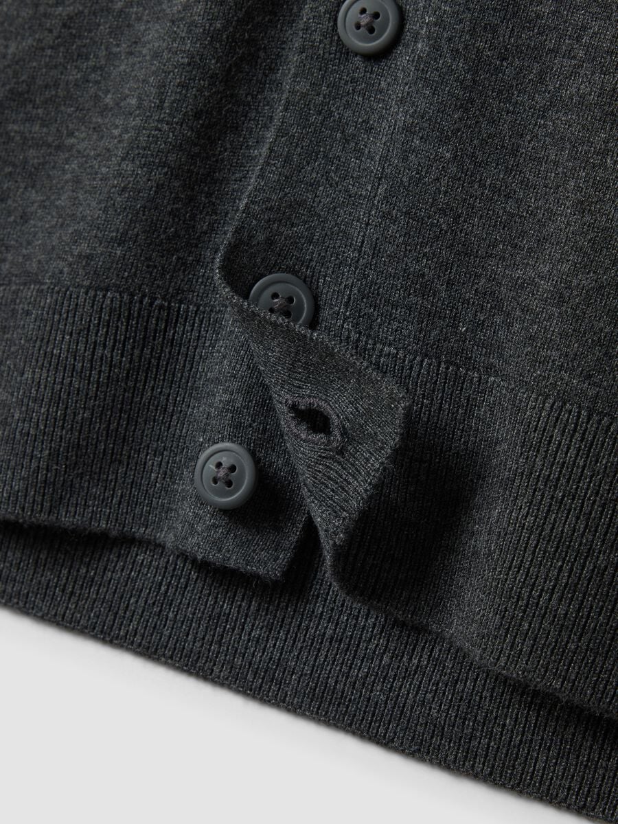 Grey viscose-blend waistcoat with deep V-neck regular fit_6