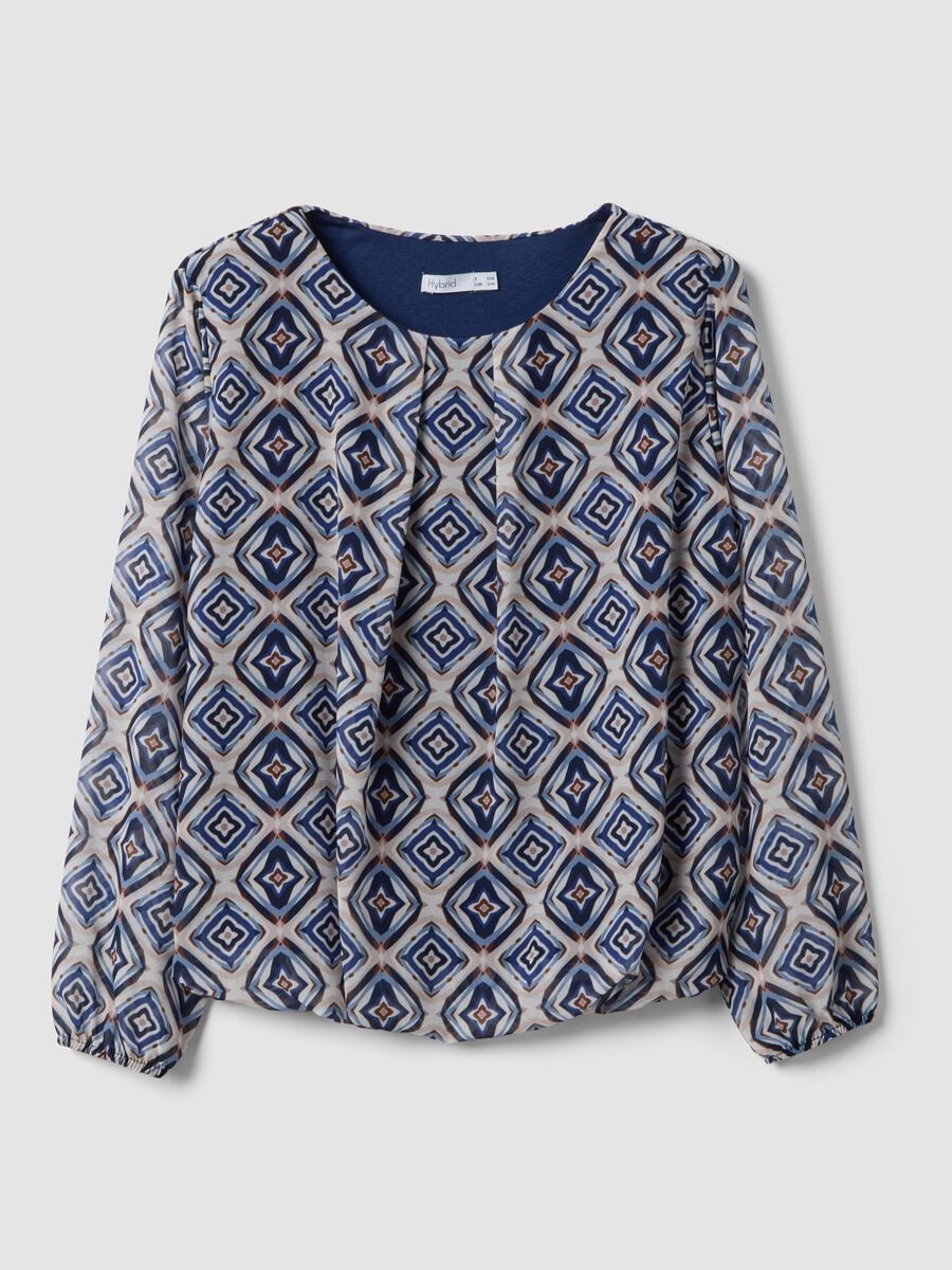 Blusa multicolor a fantasia con maniche lunghe regular fit_4