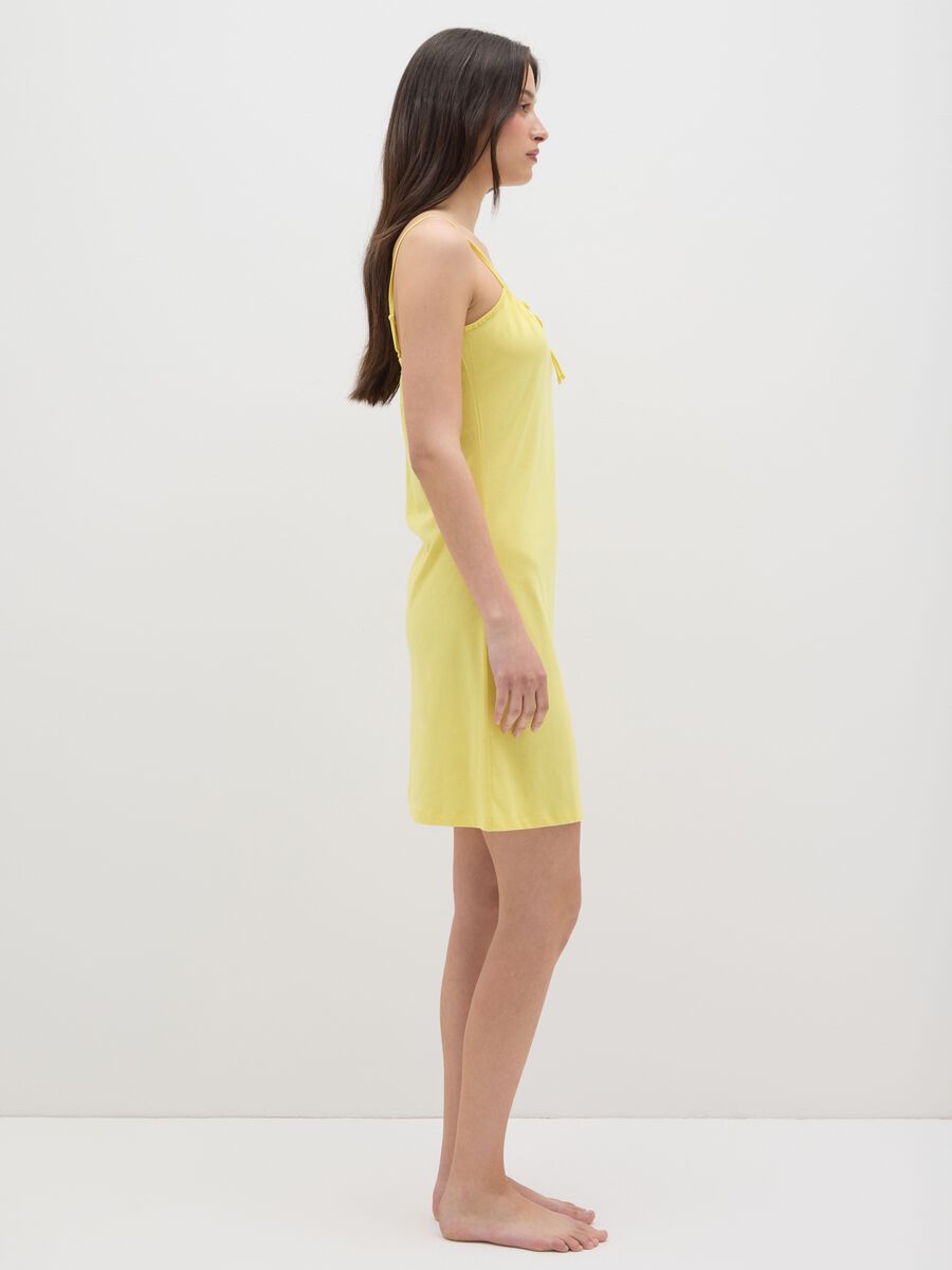 Women's dress in pure yellow cotton_1