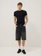 Pure Cotton Black Denim Bermuda Shorts Skater Fit_0