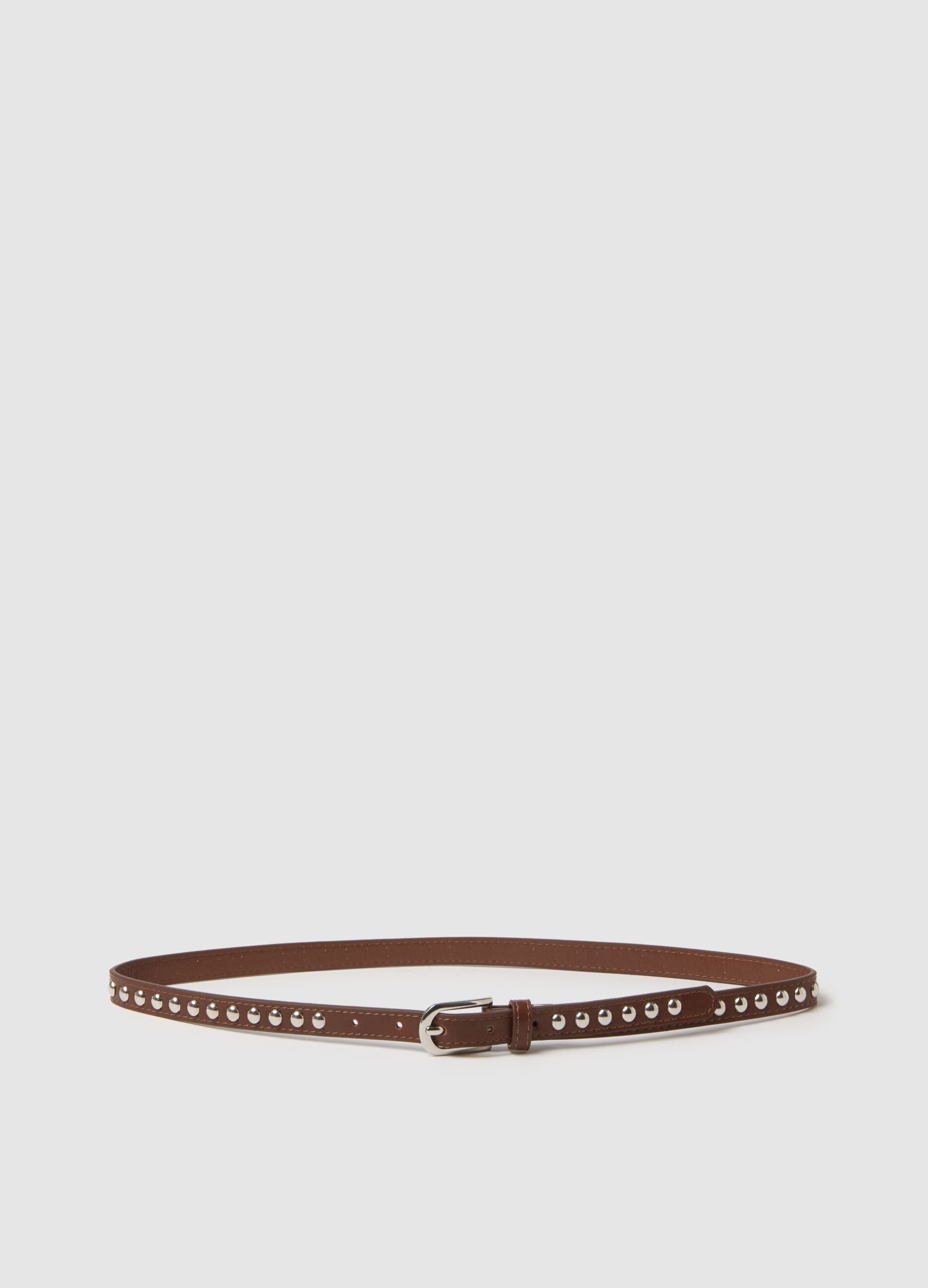 Brown belt with silver studs