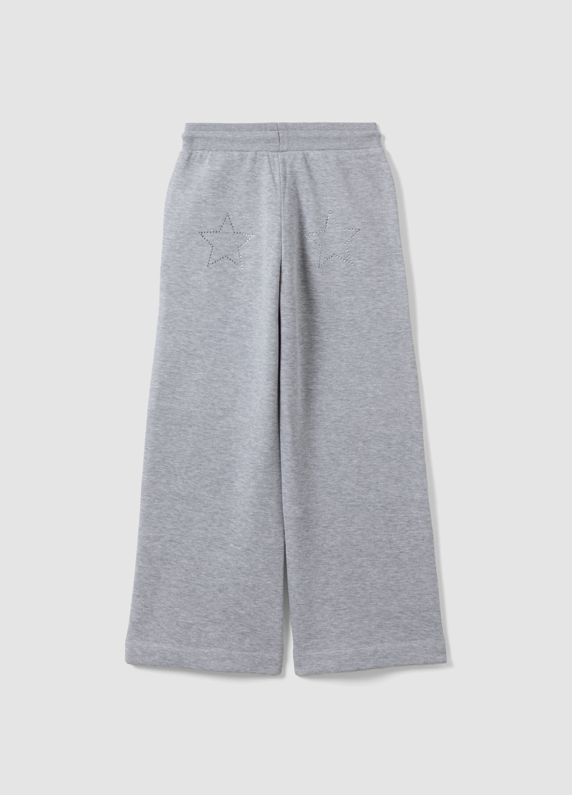 Girls&rsquo; grey cotton-blend regular-fit joggers