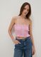 Pink pure cotton tank top with thin straps_0