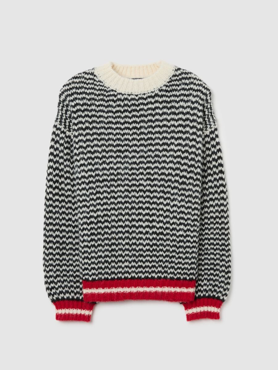 Multicolour striped regular fit sweater_4