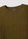 Olive green cable-knit crew neck jumper, regular fit_5