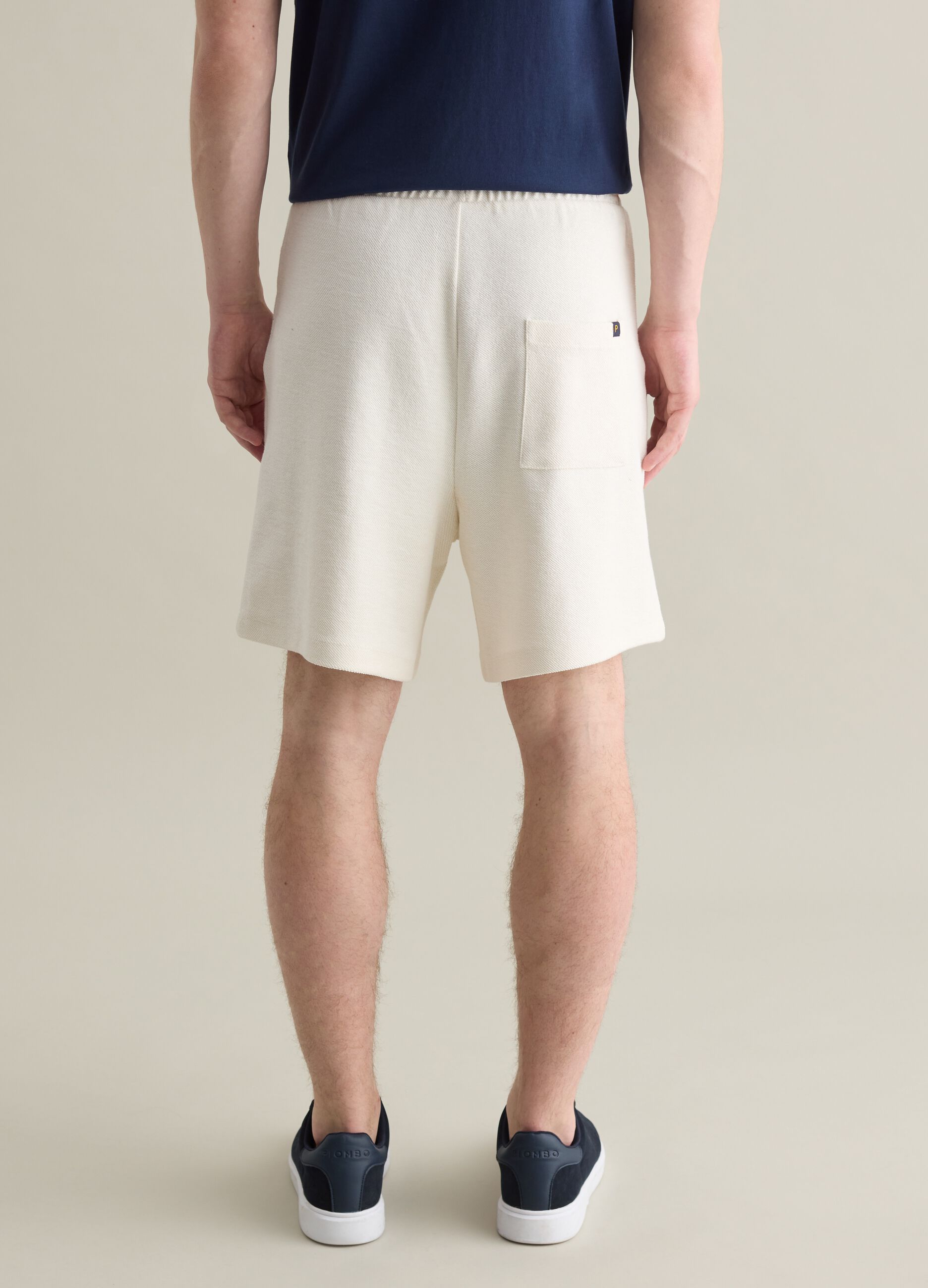 White Cotton Bermuda Shorts Piombo