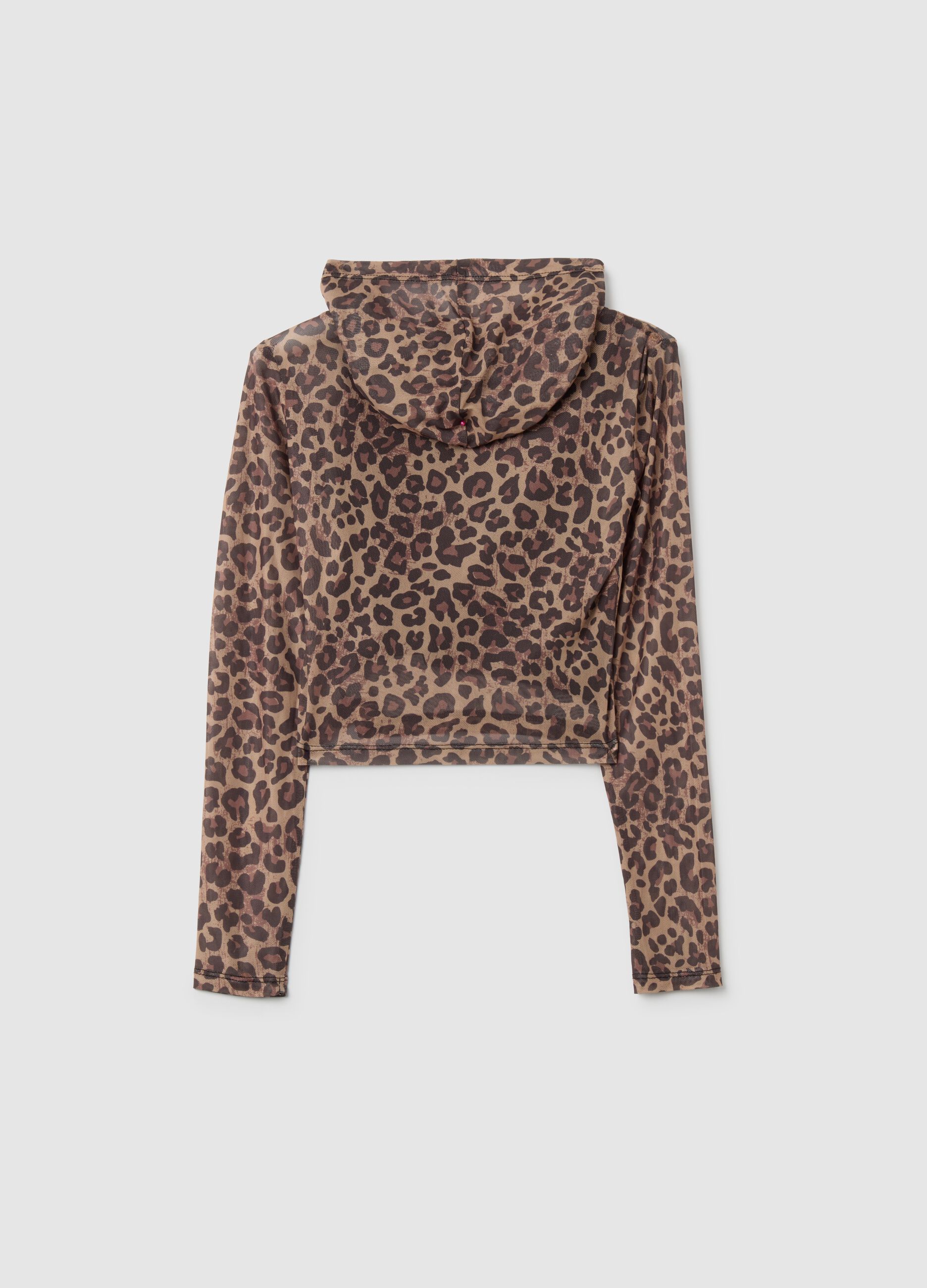 Girls' brown stretch fabric sweatshirt regular fit