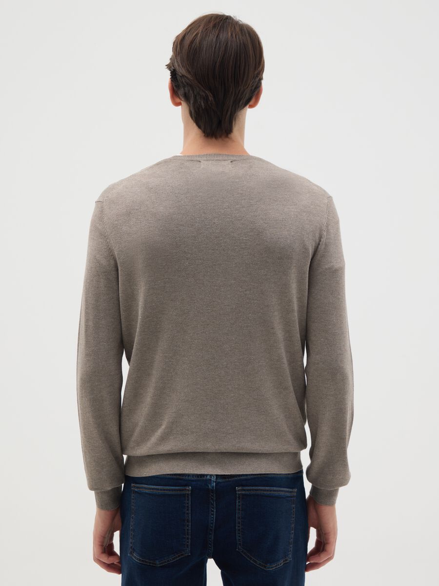 Beige mixed regular fit sweater_3