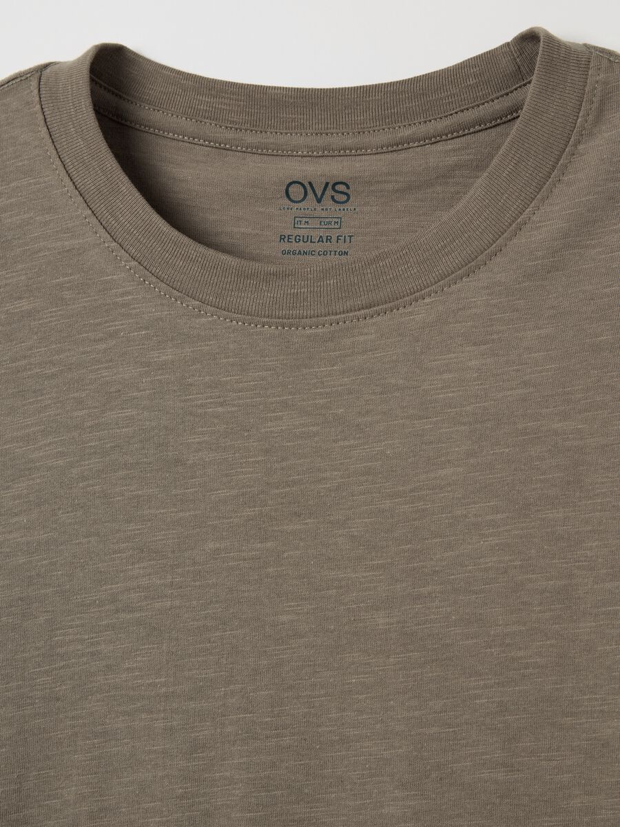 T-shirt in slub cotton with round neck_5