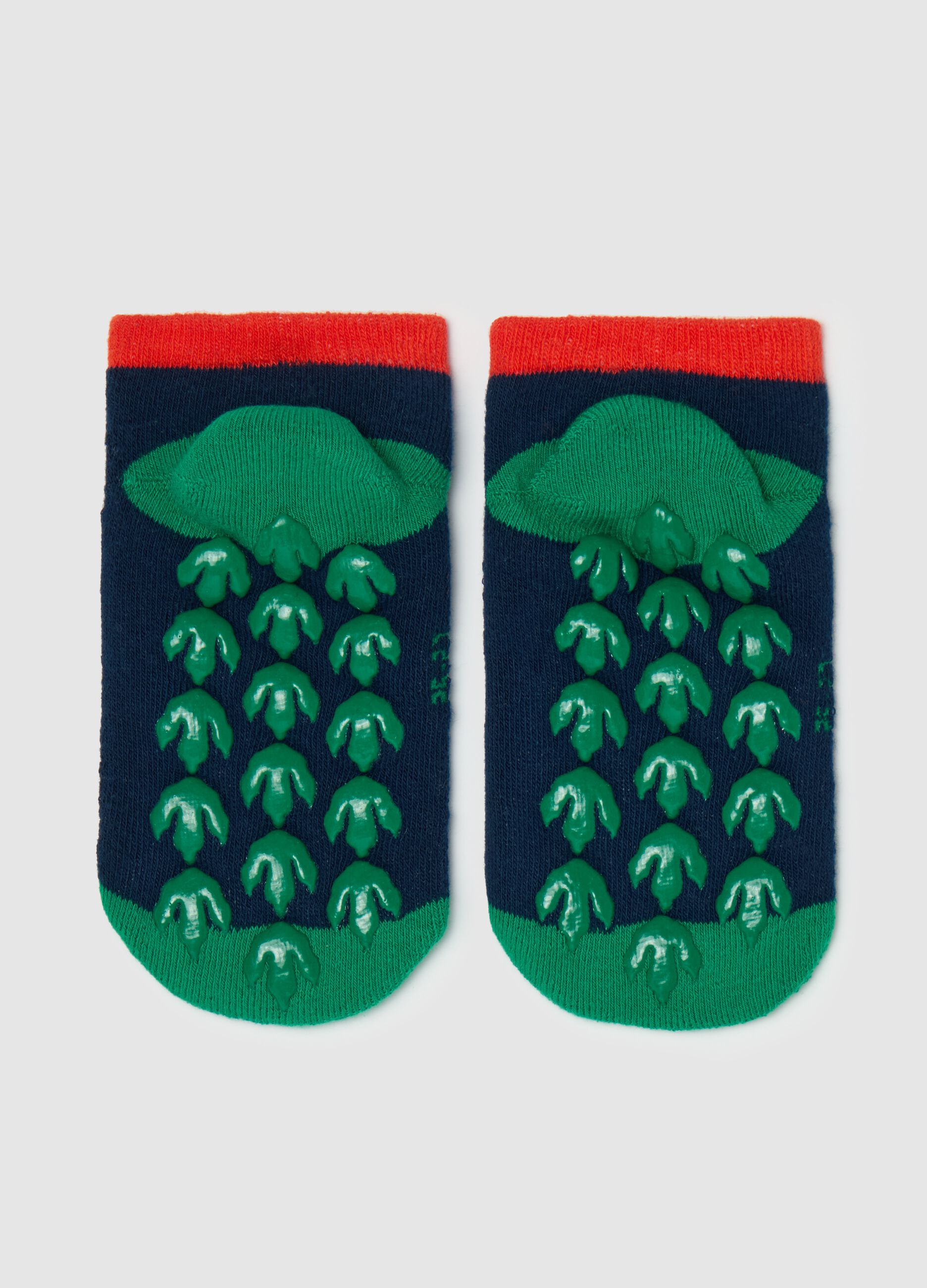 Slipper socks with dinosaur design