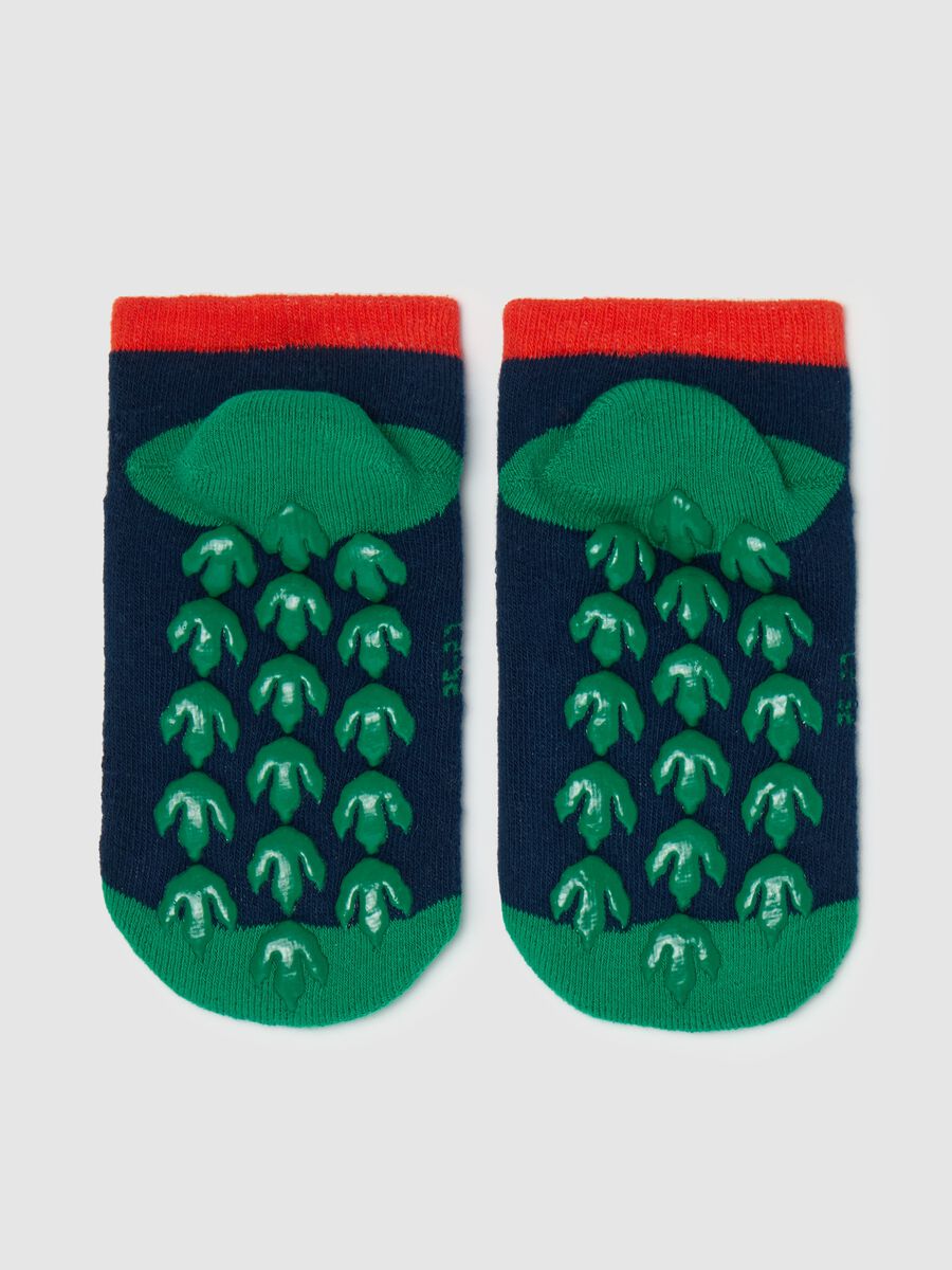 Slipper socks with dinosaur design_1