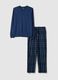 Blue checked pure cotton pyjamas, regular fit_4