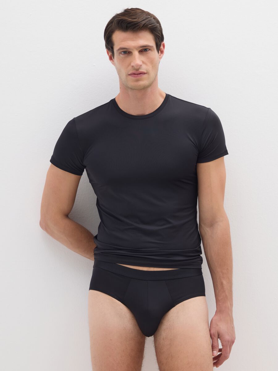 Tripack slip in tessuto elasticizzato neri_0