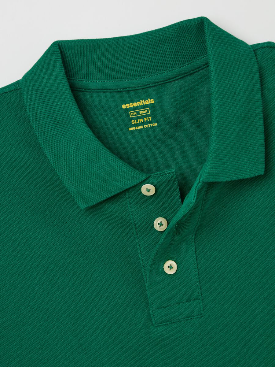 Green short sleeve cotton polo_5