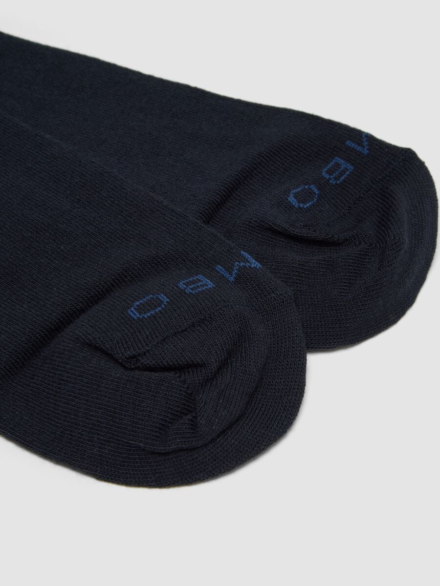 Two-pack of navy and dark blue stretch cotton socks_1