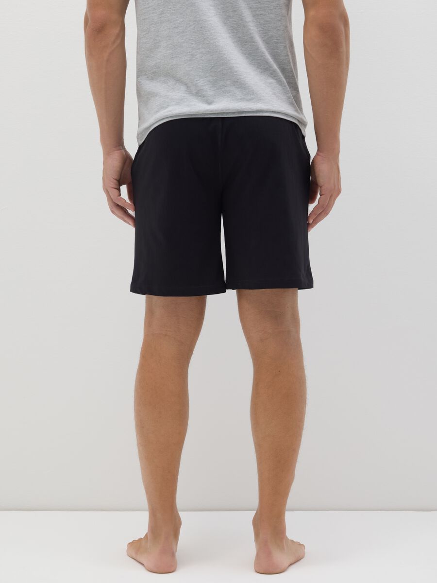 Black regular fit pure cotton pyjamas_2