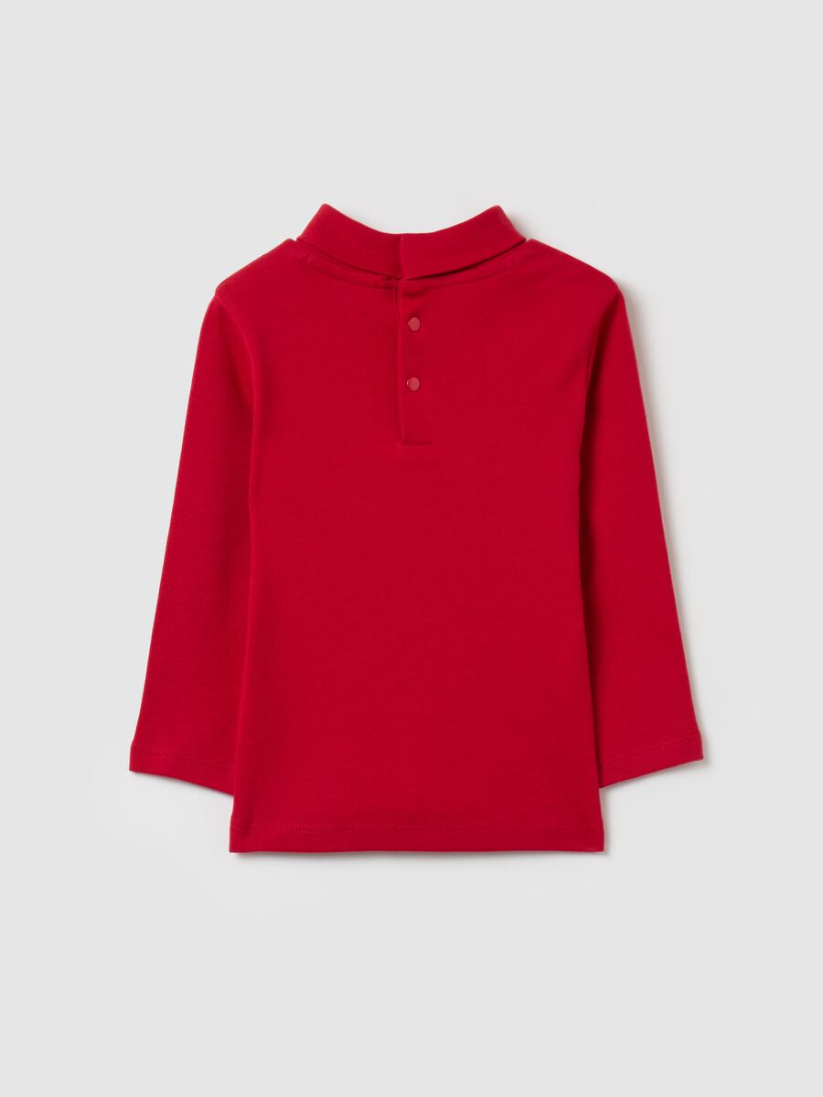 Cotton T-shirt with high neck_1