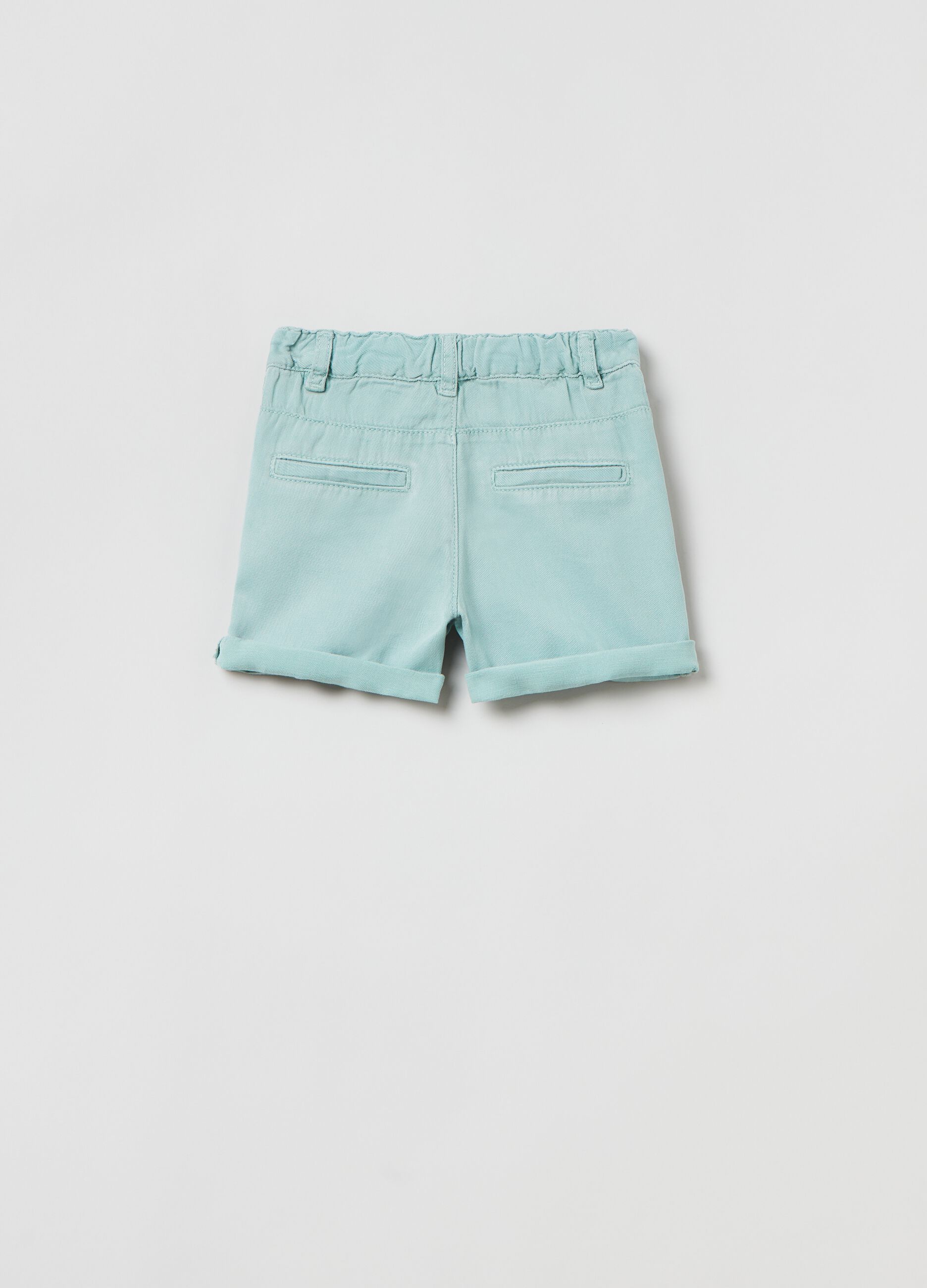 Shorts in Lyocell e lino con tasche_1