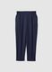 Blue regular fit viscose blend trousers_4