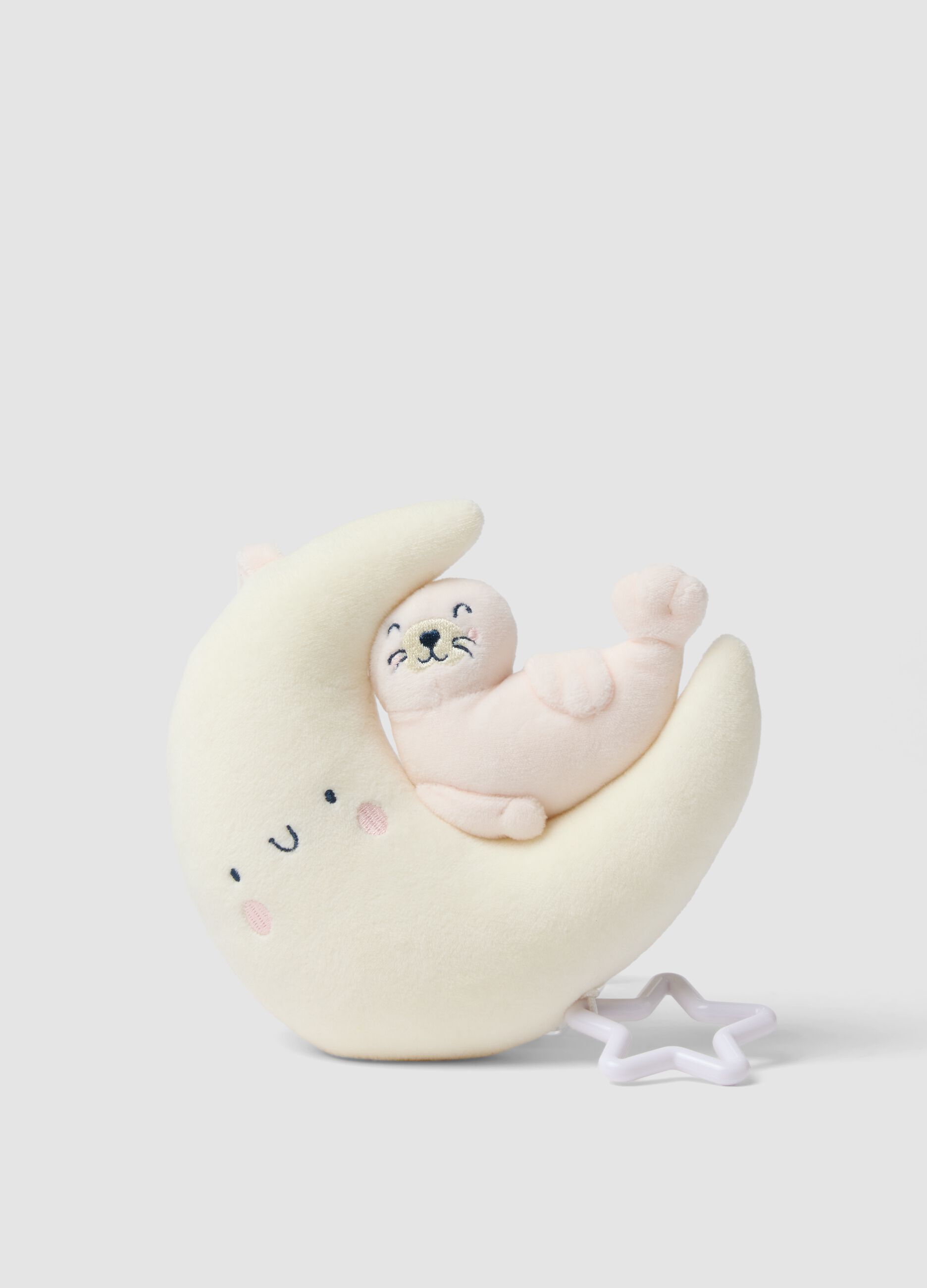 Carillon rosa a luna con peluche
