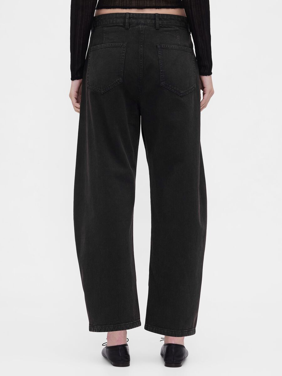 Pantaloni neri ampi in cotone_2