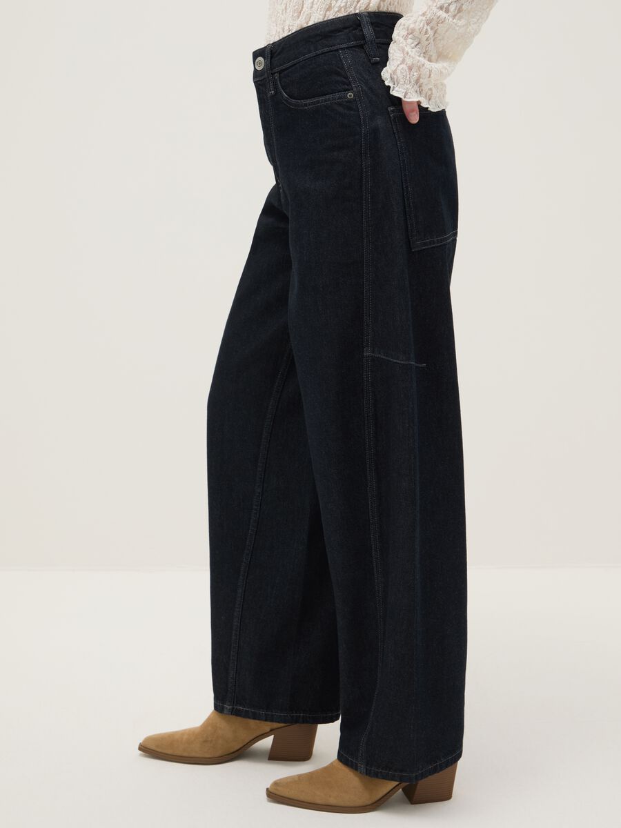 Regular fit pure cotton black skater jeans_3