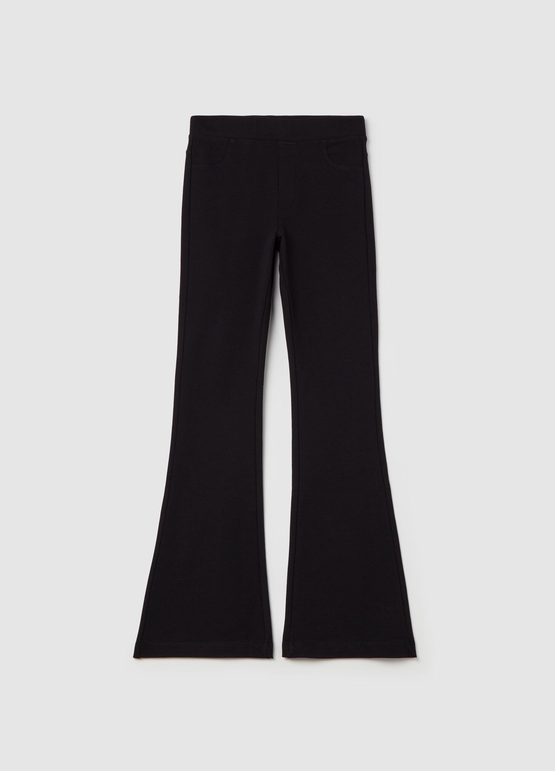 Flare-fit treggings in stretch cotton