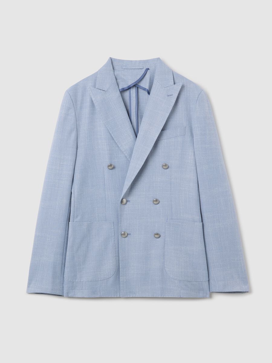 Light blue slim-fit double-breasted blazer_4