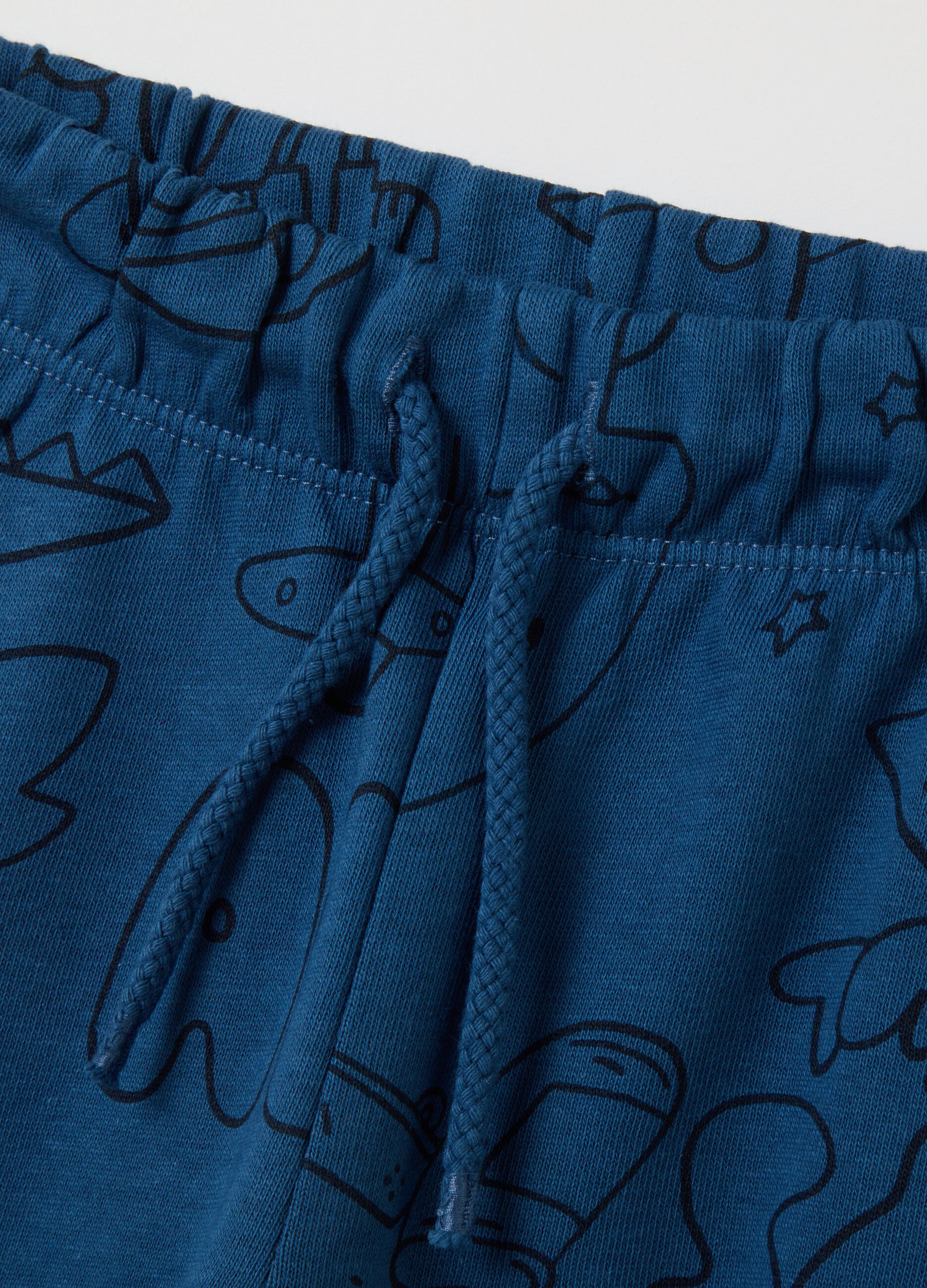Kids' pure cotton blue jogger trousers