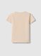 Beige pure cotton regular fit T-shirt with print for girls_1