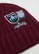 Red Beanie Hat with Embroidered Patches_1