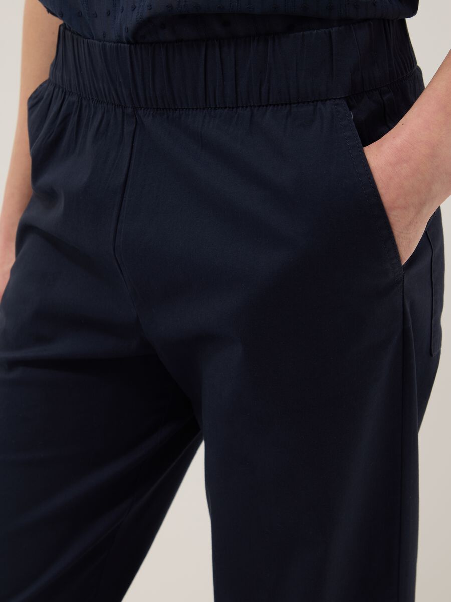 Straight Jogger Trousers in Stretch Cotton Blue_3