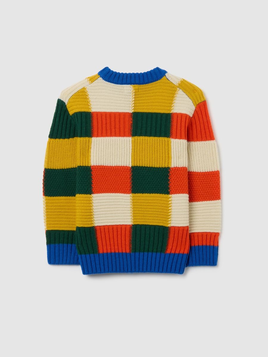Children's Multicolour Wool Blend Sweater, Regular Fit_4
