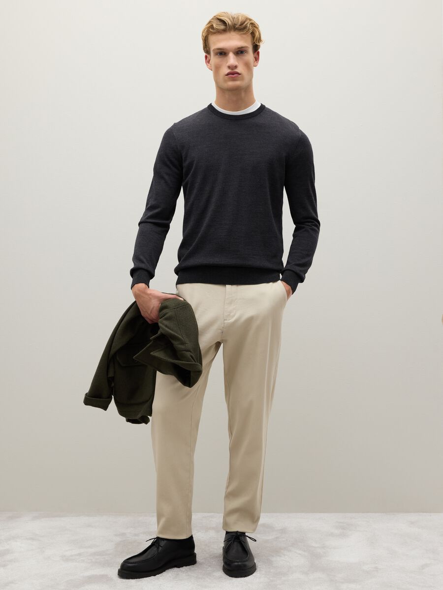Grey merino wool jumper regular fit_1