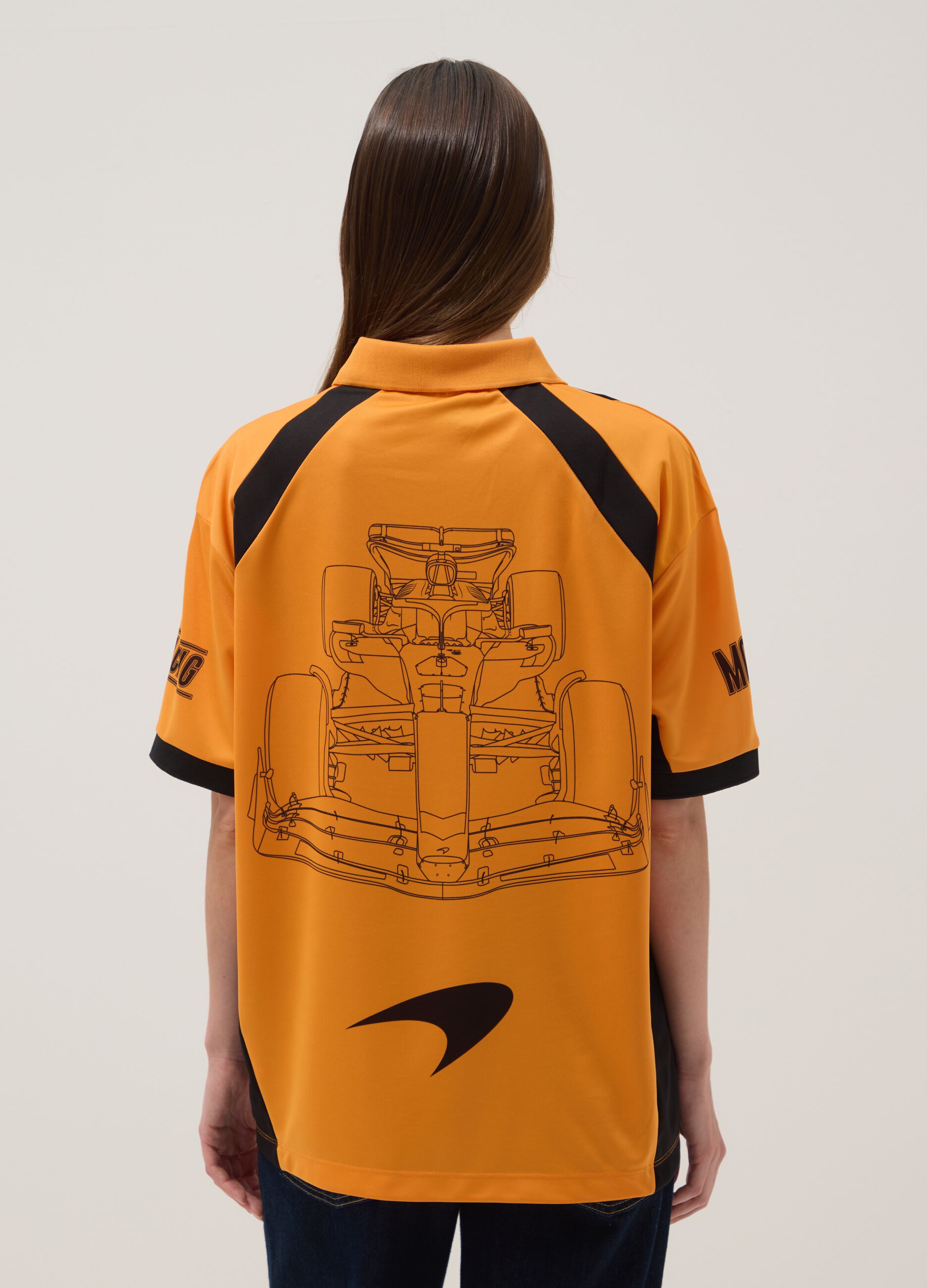 Orange short-sleeve polo shirt, regular fit