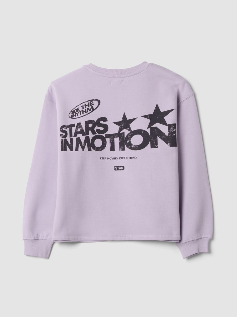 Purple organic cotton sweatshirt with ribbed collar_1