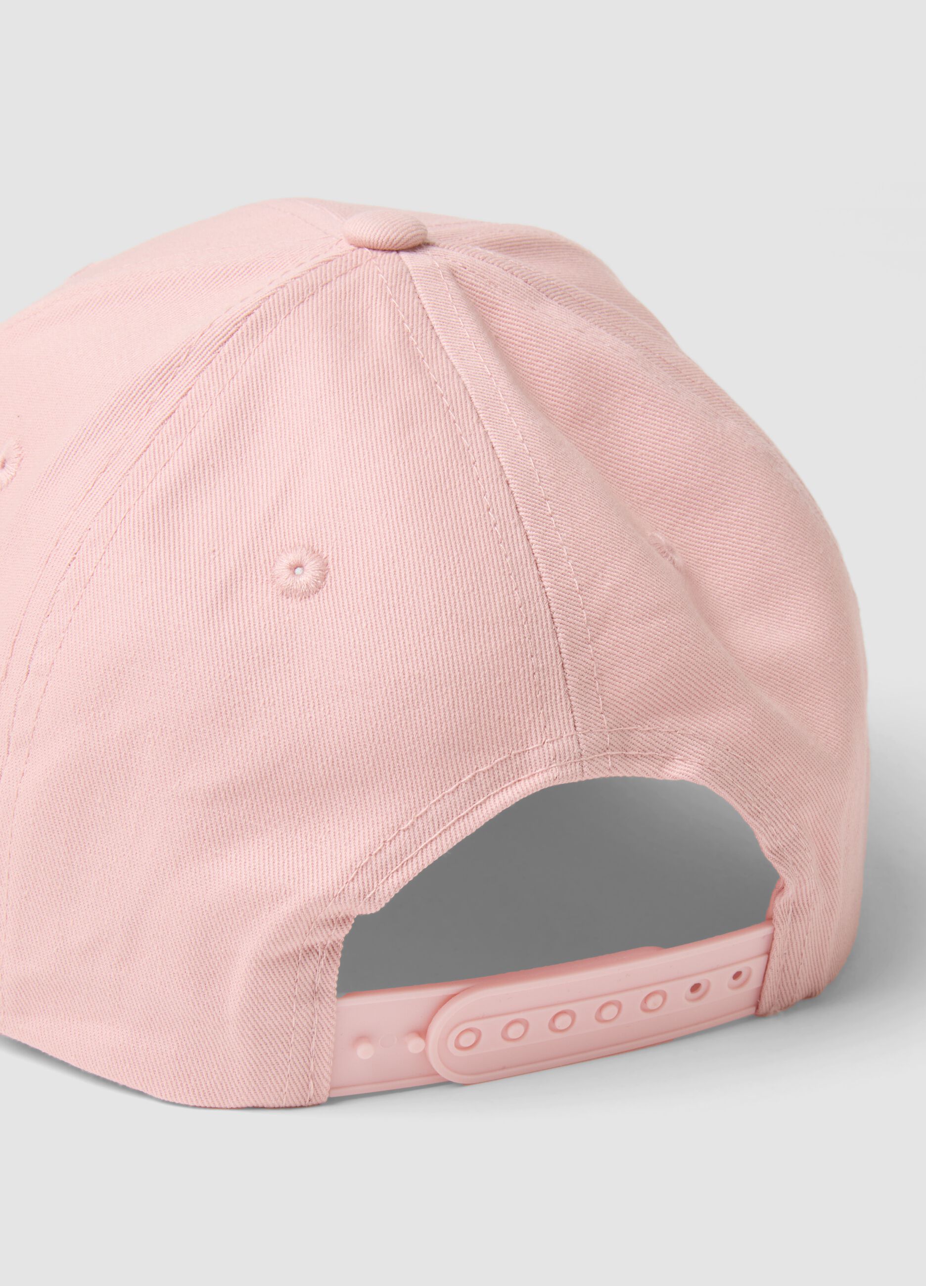 Pink pure cotton baseball cap with lettering