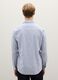 Blue cotton blend regular fit shirt_3