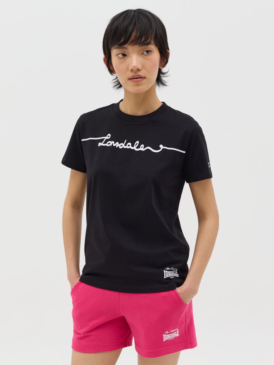 Cotton T-shirt with logo print_0