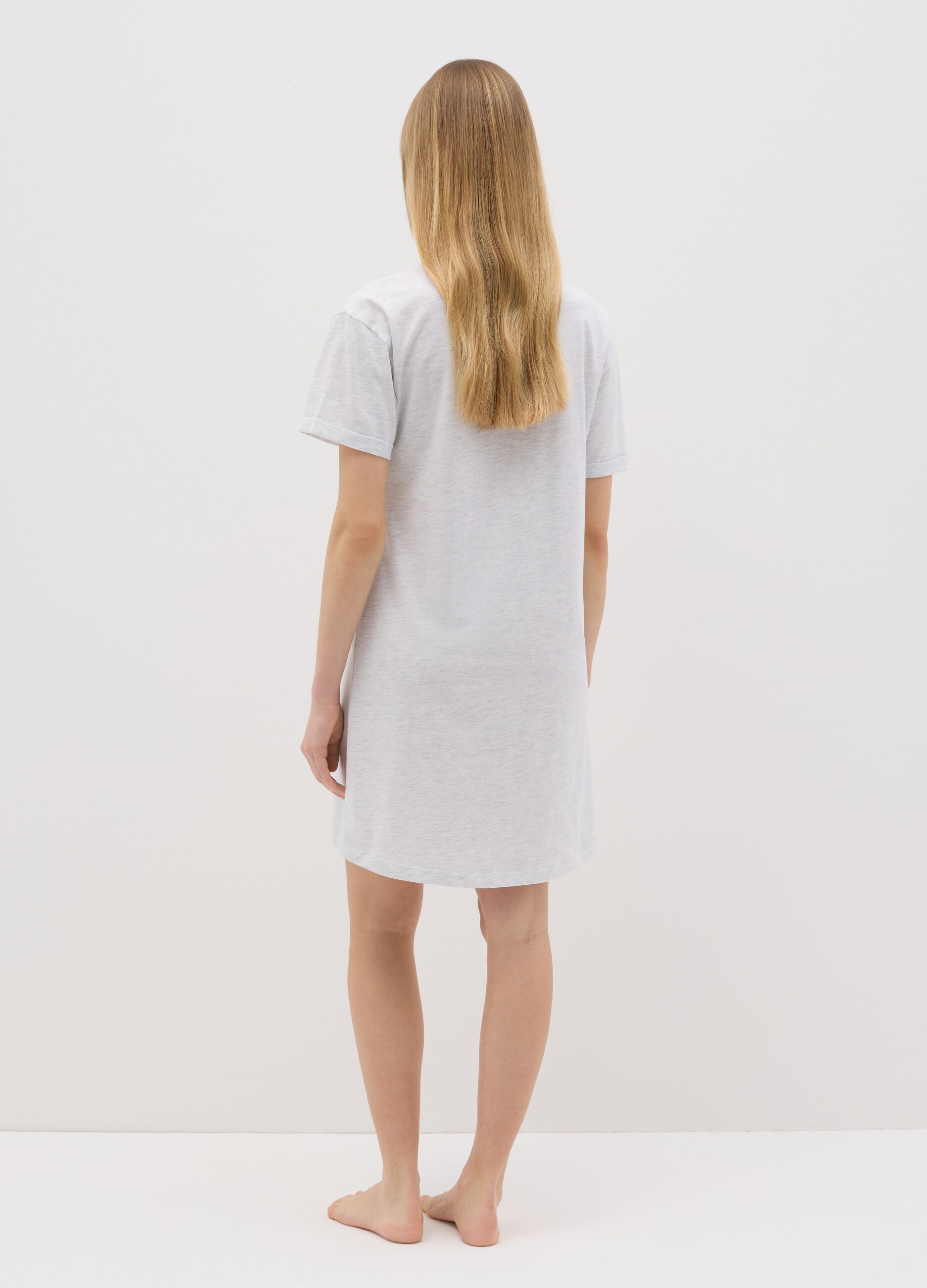 Grey nightshirt with "Be Real" print