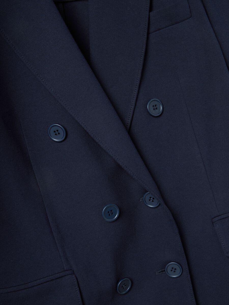 Blazer in cotone elasticizzato blu regular fit_5