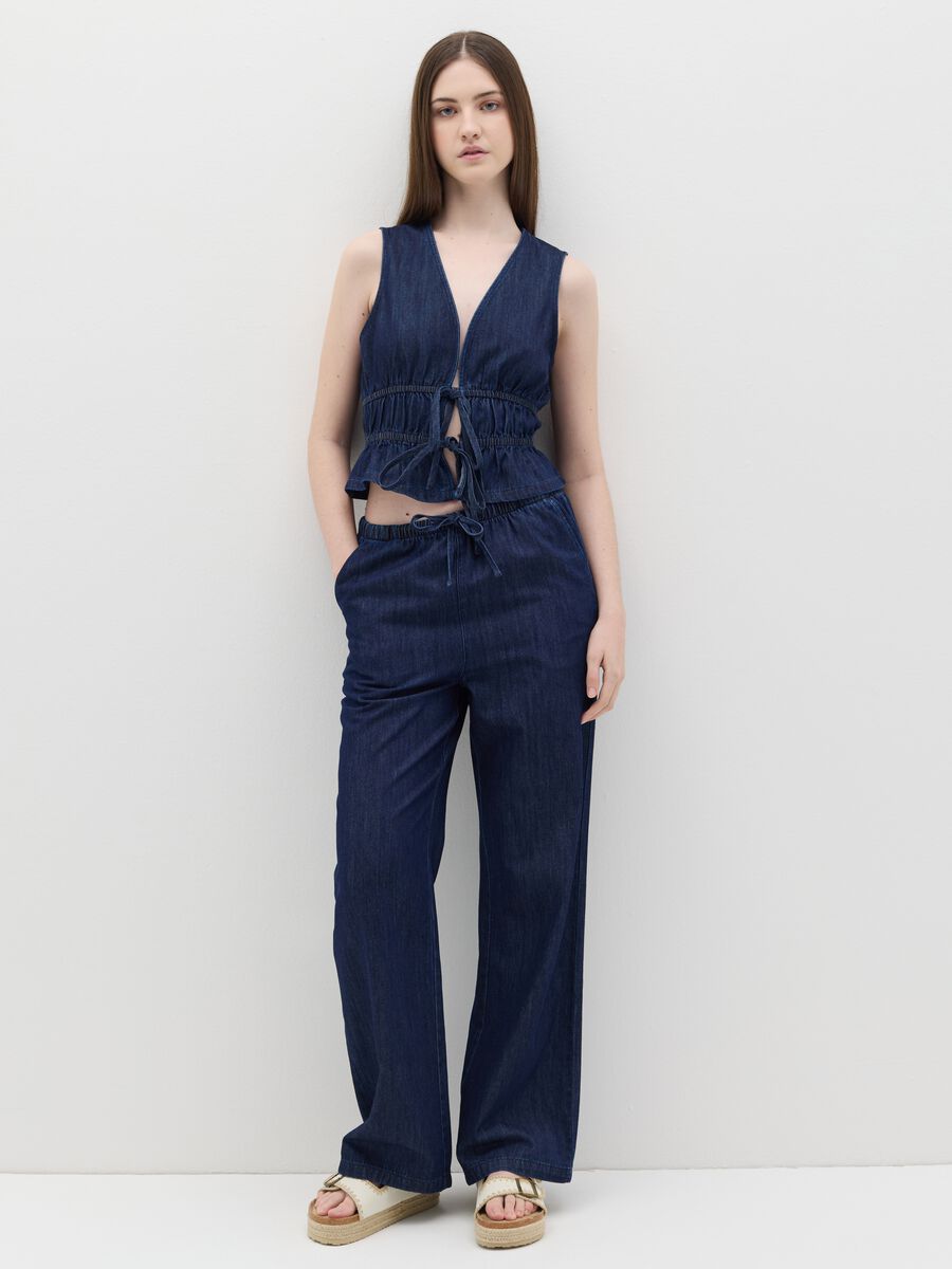 Denim top with laces_1