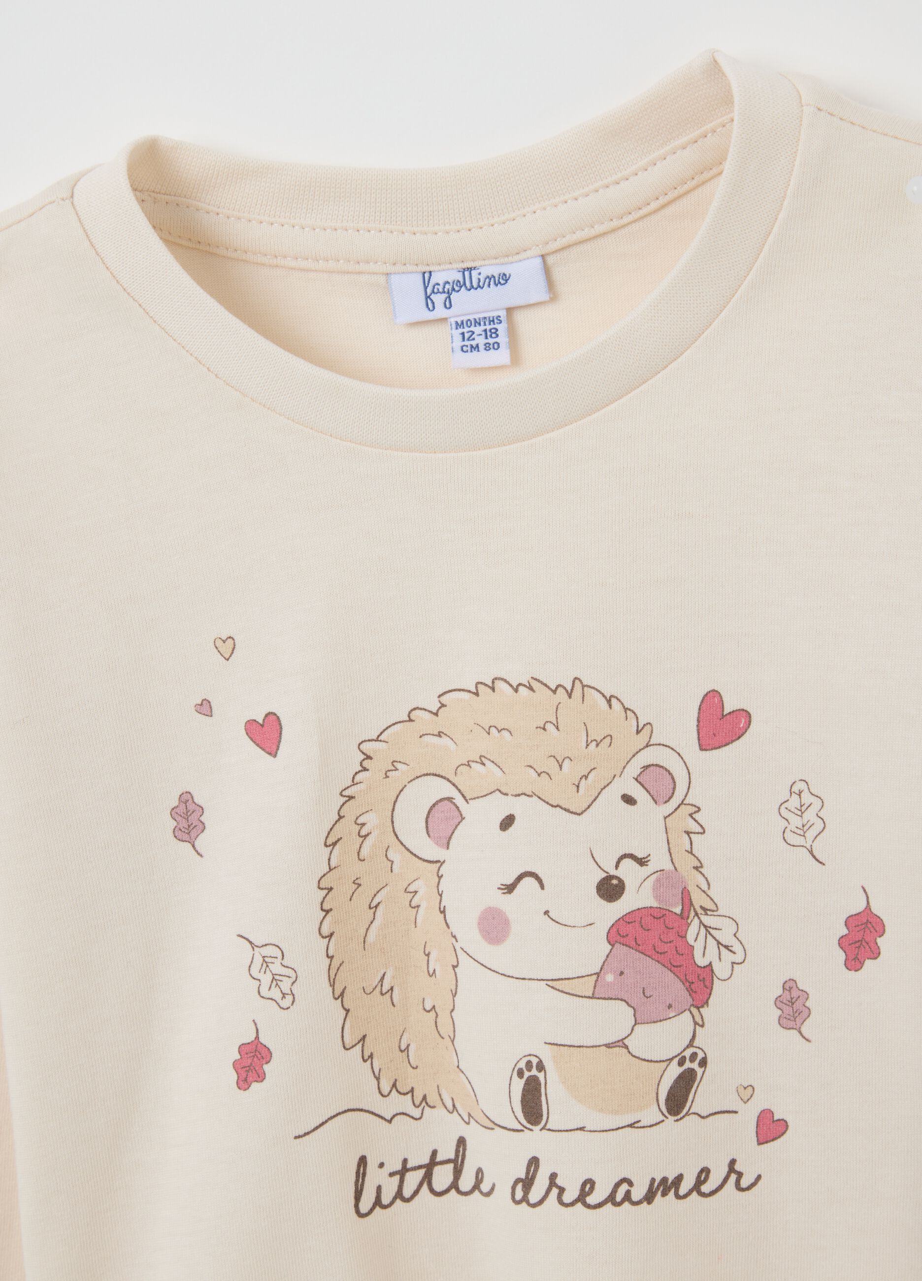 Girls' Long Sleeve Pink Cotton T-shirt