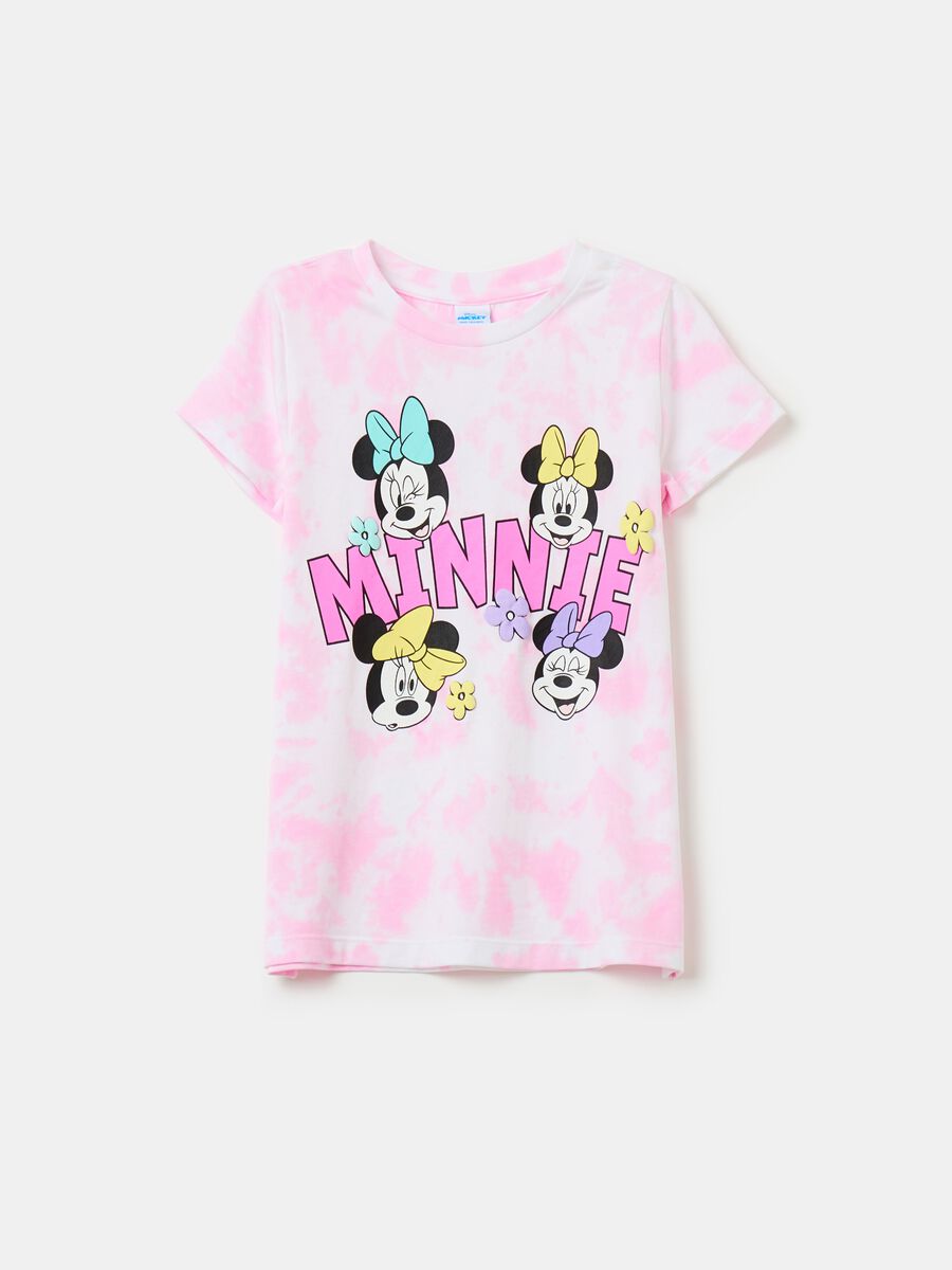 Tie-dye T-shirt with Minnie Mouse print_0