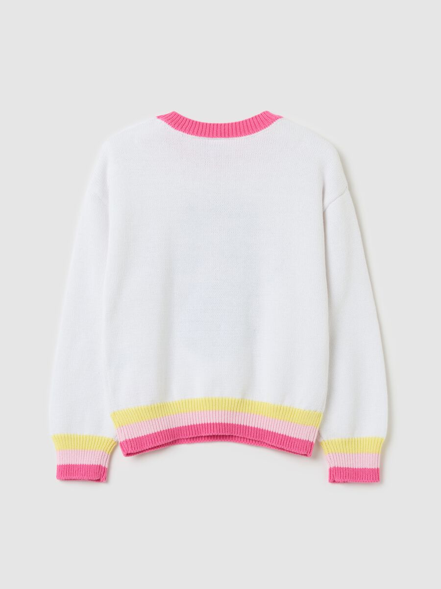 Cotton pullover with jacquard Minnie Mouse design_1