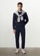 Blue crew-neck sweatshirt in cotton blend, regular fit_1