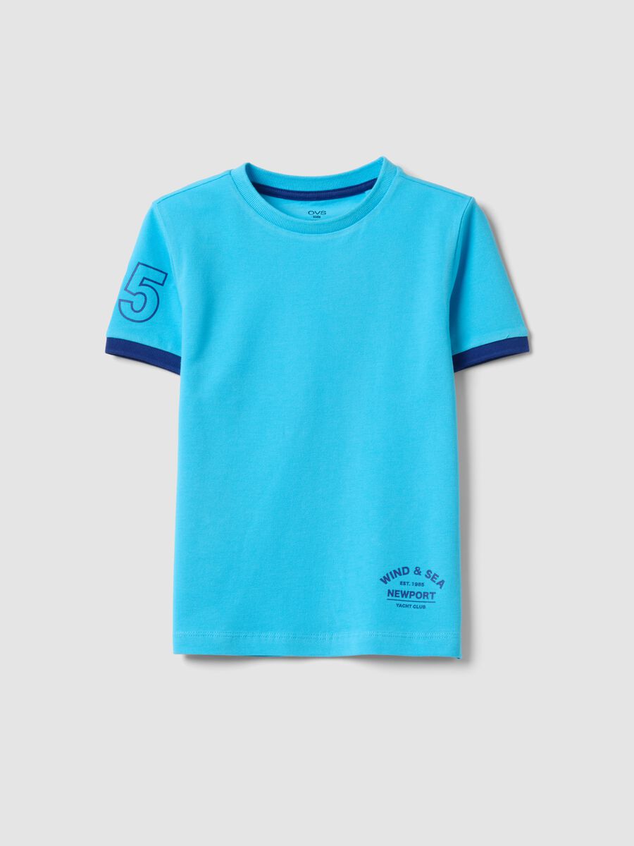 Boys&rsquo; light blue pure organic cotton T-shirt with print_0